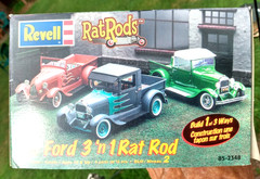 4 Rat Rod Models Lot- 1 Revell 85-2348 open box kit + 2 built Cars &1 parts car