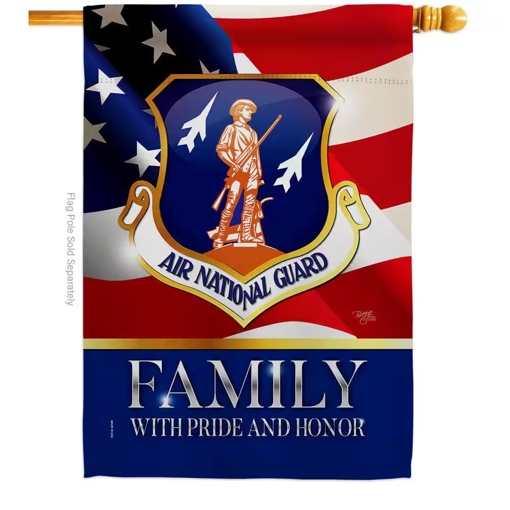 2.3 Ft. X 3.3 Ft. US Air National Guard Family Honor Army 2-Sided House Flag Arm