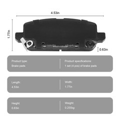 HECHENQICHE Rear Semi-Metallic Brake Pads for Honda HR-V & CR-Z