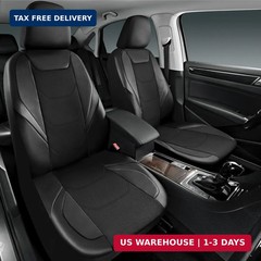 Road Comforts Car Seat Cover Full Set, Leather Mesh Seat Covers, Airbag Compatib