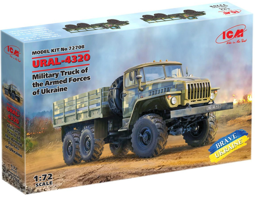 ICM 1/72 Ural-4320 Stakebed Transport Truck 6×6 Armed Forces of Ukraine Model