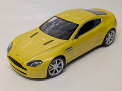 2 Racing Yellow Vintage Model Sports Cars Ferrari 348ts, Aston Martin V8 Vantage