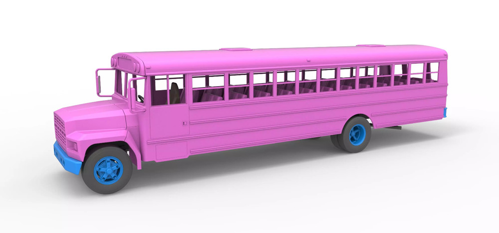 1/25th scale resin 3d printed 82 Ford school bus by 3dtech design