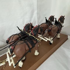 VTG AMT Budweiser Clydesdales 8 Horse & Red Wagon Hitch Kit Built Plastic 35.5”