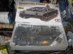 Parts sealed Sturmgeschutz III Ausf.B by Tamiya in 1/35 scale from 2005