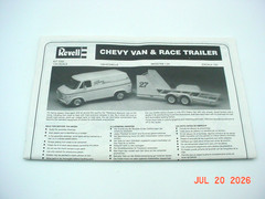 Revell Chevy Van W/Race Car Trailer 1/24 Model Kit UPRM