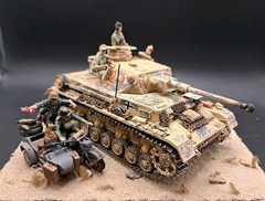 Built 1/35 German WWII Panzer Tank Motorcycle W/ Sidecar 6 Figures Diorama