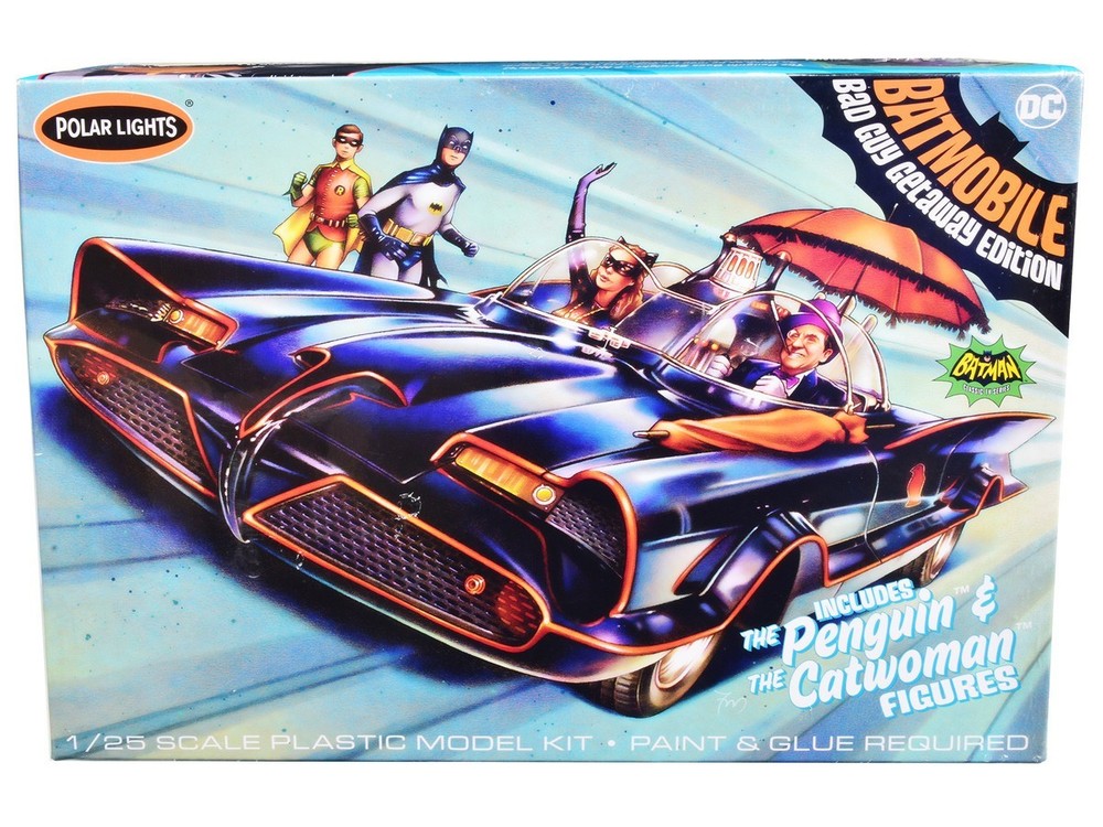 SKILL 2 MODEL KIT 1966 BATMOBILE W/CATWOMAN & PENGUIN 1/25 POLAR LIGHTS POL998
