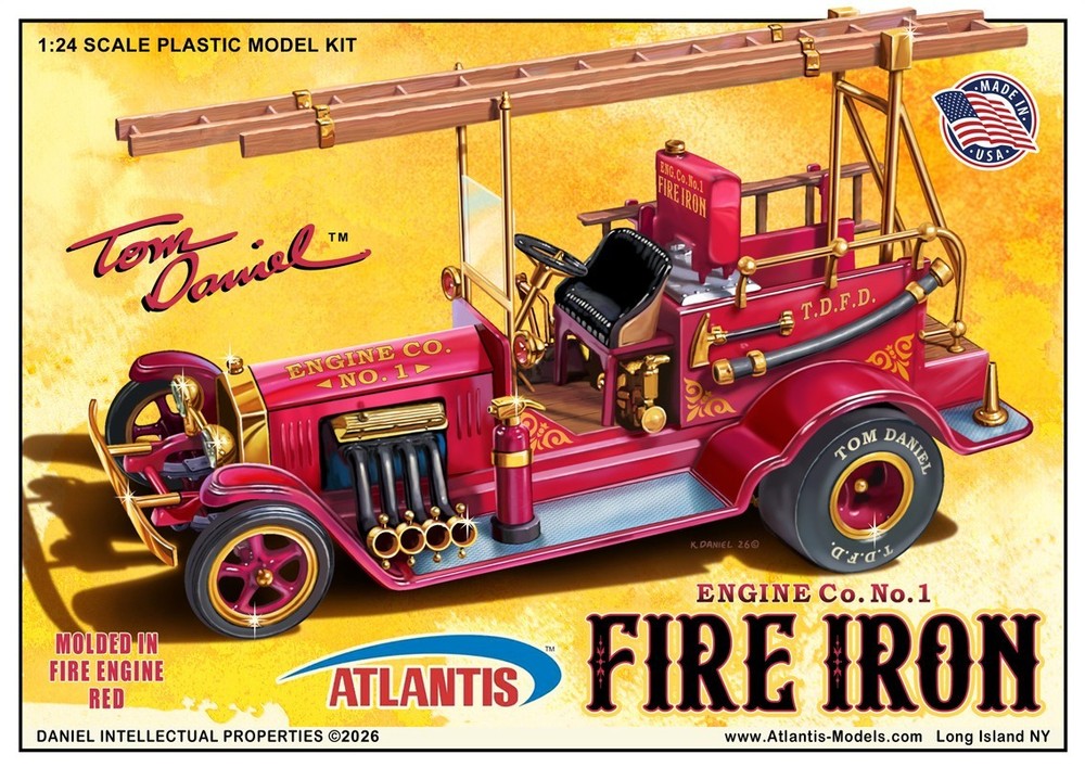 FIRE IRON OLD TIME FIRE ENGINE TOM MCDANIEL 1/24 scale Atlantis mint in box