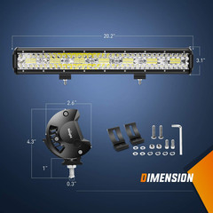 18024C-A 420W 20Inch Triple Row Flood Spot Combo 42000LM Bar Driving Bo