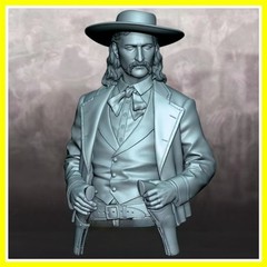 1/10 Scale Die-Cast Resin Bust Model Kit Wild West Cowboy Man Statue Unassemb…