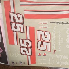 Blue Ridge Decals 1076 1/24 Scale’93-‘94 #25 Virginia Is For Lovers NASCAR