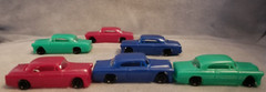 Lot of 6, 1/87, HO Scale, VTG Marx E.L.M style Autos, 1953 Chevrolet, NICE