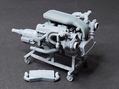 572 ENGINE – TURBO CHARGED 3D print 1:8 1:12 1:18 1:24 scale JPGMODELS Italeri