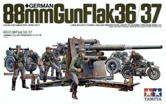 Tamiya 35017 1/35 Scale Model Kit German 88mm Gun Flak 36/37 w/Zundapp KS750