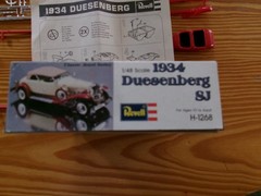 1977 Issue Revell: 1934 Duesenberg SJ 1/48 Scale Partially Assembled