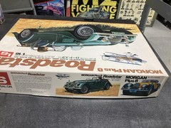 Vintage Sealed LS 1/16 Plastic Model Morgan Plus 8 Roadster Kit Japan Made Motor