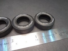 1:25 scale pad printed GOODYEAR Good Year Polyglas GT Tires 2X Front + 2X Rear