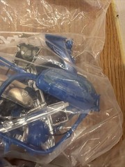 Vintage Model Motorcycle Parts Lot Misc Blue Bikes