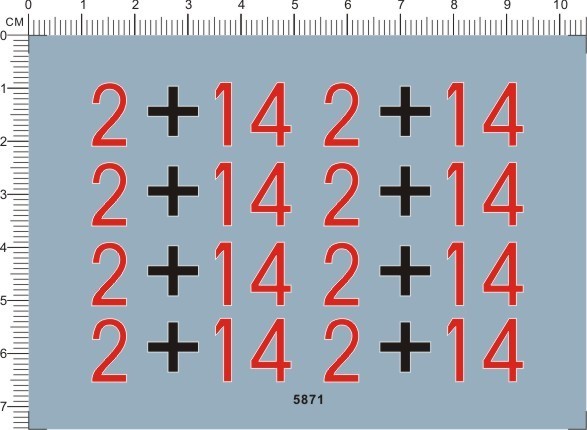 WWII German Numbers Character Figures Tank Panzer Model Kit Marine Decal 2+14