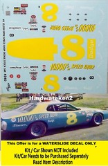 NASCAR DECAL # 8 10,000 RPM SPEED EQUIP 1975 DODGE CHARGER DALE EARNHARDT 1/25
