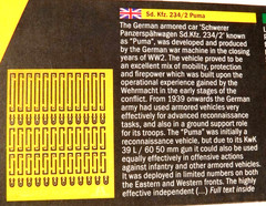 1/35 Italeri German Sd Kfz 234/2 Puma Scout Car w/ 75mm Cannon PE Parts # 6572