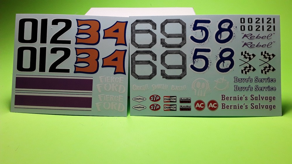 65 1965 Ford Fairlane 500 Modified Stocker 1/25 Waterslide Decal Sheet Slot Car