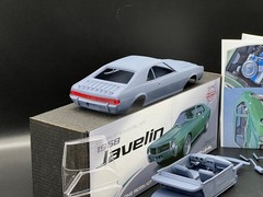 1/25 1968 AMC Javelin Premium Resin Model Kit w/ Engine, Decals & Clear Parts