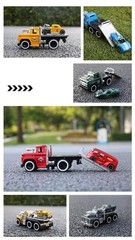 1:64 Alloy Muscle Truck Flatbed Transport Car Vehicles Model Diecasts Metal Trai
