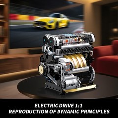 853 Pcs Visible L4 Internal Combustion Ohc Engine Motor Working Model DIY Kit