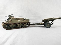 Built 1/35 M7 variant US Army Prime Mover with M1a1 155mm towed howitzer