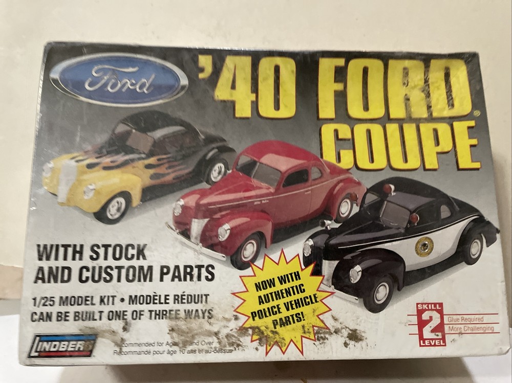 Lindberg ’40 Ford Coupe 1/25 scale plastic model kit build 1 of 3 ways (SEALED)
