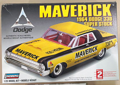 PIECES decals, glass, misc – Lindberg 1964 Dodge 330 Super Stock 1:25 Kit 72174
