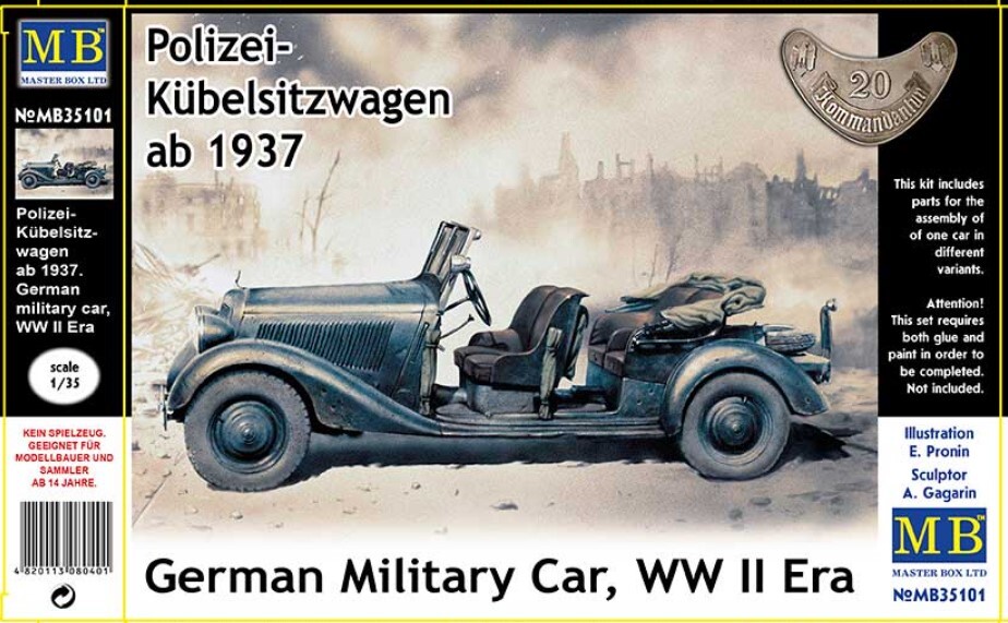 Master Box 35101 Polizei-Kuebelsitzwagen ab 1937German military car WWIIera 1/35