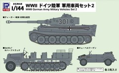 WWII German Army Military Vehicle Set 2 Tiger I, Sd.Kfz. 7, Kübelwagen Pit-Road