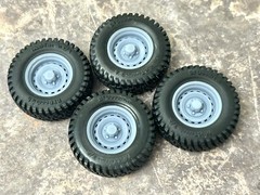 1/24 Scale: 18-Inch “Off-Road Chevy Truck Rally” Wheels W/ Mud Tires;Jeep,Resin