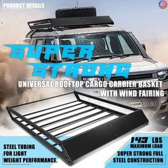 DNA Motoring Universal Tubular Bar/Box Frame Rooftop Cargo Carrier Basket with