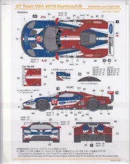 Decals 1/24 Ford GT Team USA – 24 Hours Le Mans/Daytona 2018 . for Revell