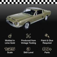1968 Shelby GT 500 1:25 Scale Model Kit with Instruction Guide for Adults