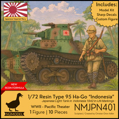 NUMODEL NMJPN401| 1/72 Resin WWII IJN Type 95 Ha-Go Light Tank “Indonesia” Model