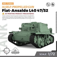 SSMODEL 682 1/72 25mm Military Italy Fiat-Ansaldo L40 47/32 Self-Propelled Gun
