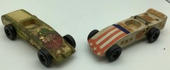 Lot of 2 Vintage Pinewood Derby Race Cars for Parts or Repair Cub Scout Free S/H