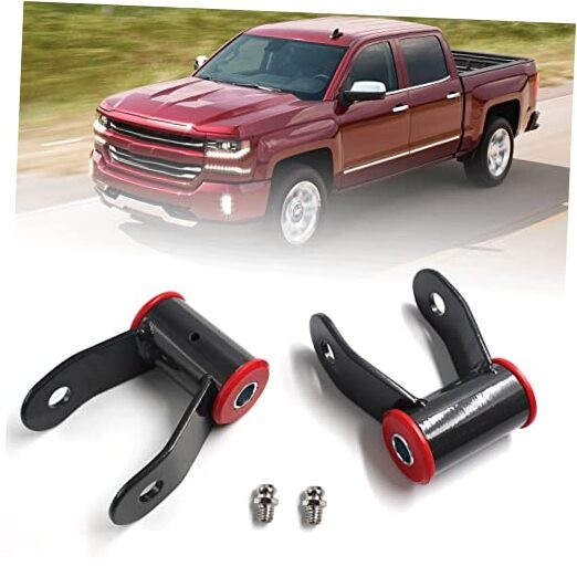 1-1.5″ Rear Lift Shackle Kit Compatible with 1988-2018 Chevy Silverado 1500 &