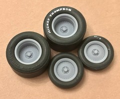 1/24 Scale: 17/15-inch “Centerline Drag” Wheels W/Cheater Slicks; Resin
