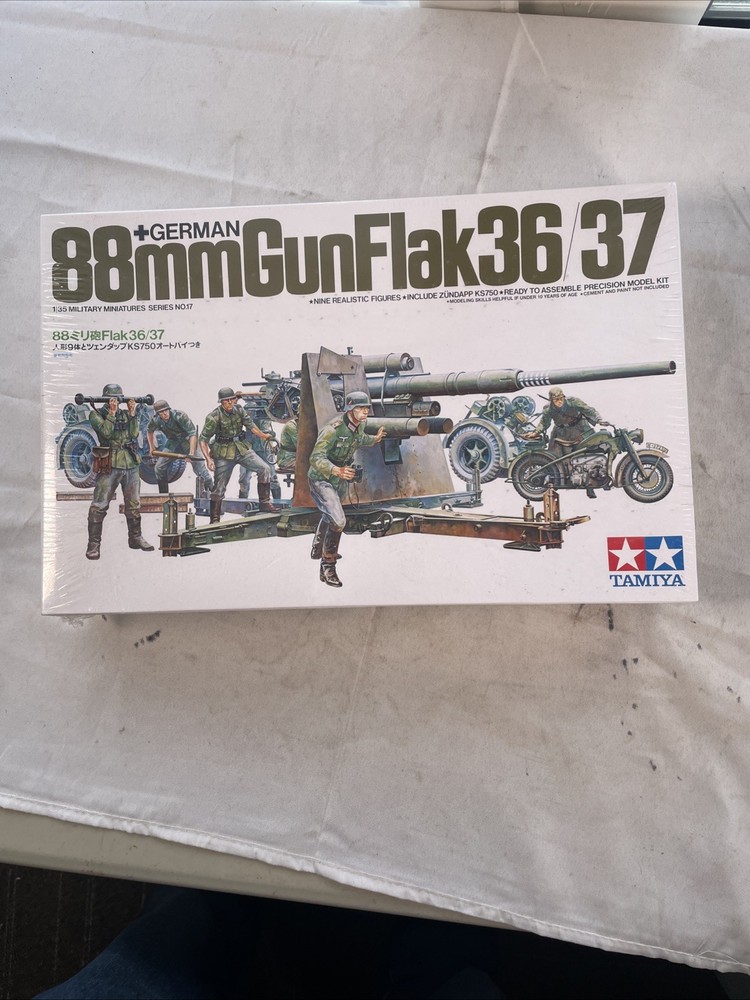 Tamiya German 88MM Gun Flak 36/37 Plastic Model Kit #35017 Unopened 1:35 Scale