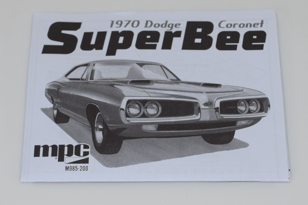 MPC 1970 DODGE CORONET SUPER BEE #985/12 ⭐PARTS⭐ INSTRUCTION BOOKLET 1:25