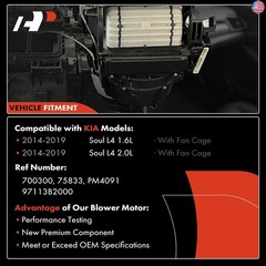 A-Premium HVAC Heater Blower Motor Assembly Compatible with Kia Vehicles – Soul