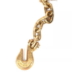 3/8 in X 20 Ft., Grade 70-Yellow Zinc Plated Straight Steel Tow Chain with Grab