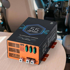 RV Converter with Smart Charging 13V to 16. 5V Range, 55 Amp, 110V AC to 12V DC