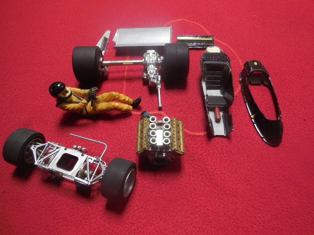 Vintage Tamiya 1:12 scale John Player special Formula One race car parts lot